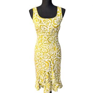 Carlisle 100% Silk Floral Ruffle Front Dress